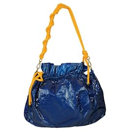 Dries Van Noten-Blue Plastic Handbag with Cord Strap-Blue