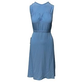 N°21 N °21 Robe midi avec large ruban au dos en acétate bleu Bleu