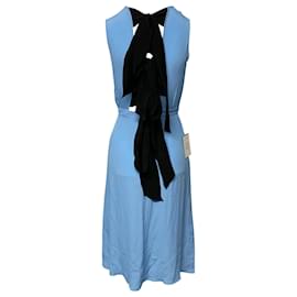 Autre Marque-N °21 Robe midi avec large ruban au dos en acétate bleu-Bleu