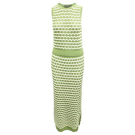 Loro Piana Conjunto de malha branca e verde Verde