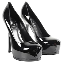 Yves Saint Laurent-Schwarze Tribtoo Plateau-Pumps-Schwarz