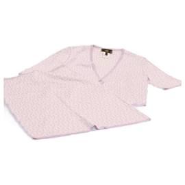 Fendi-FENDI Zucchino Canvas Jacket Ensemble Jupe Coton Violet Auth 20222-Violet