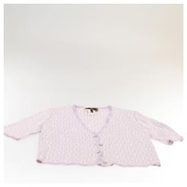 Fendi-FENDI Zucchino Canvas Jacket Skirt Set Cotton Purple Auth 20222-Purple