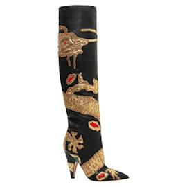 Valentino Garavani Valentino Stiefel mit Python-Verzierung Schwarz