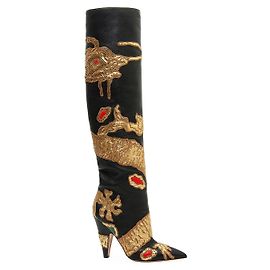 Valentino Garavani Stivali Valentino decorati con pitone Nero