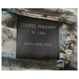 Isabel Marant Etoile-saia com babado de seda-Azul claro