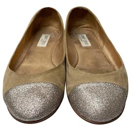 Jimmy Choo-Jimmy Choo Watson Flats en Daim Beige-Beige