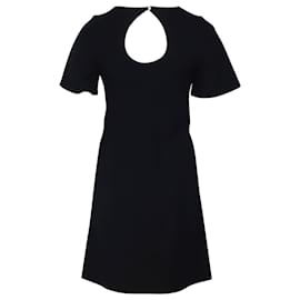 Autre Marque-Ziege Kleid mit Cut-Out-Rücken aus blauer Wolle-Schwarz