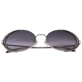 Alexander Mcqueen – Nietenbesetzte Sonnenbrille in Silber Silber Metallisch