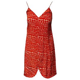 Stella Mc Cartney Robe nuisette Stella Mccartney à imprimé cœur en soie rouge Rouge