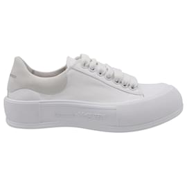Alexander Mcqueen-Alexander McQueen Platform Sneakers in White Canvas-White