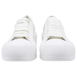 Alexander Mcqueen-Alexander McQueen Platform Sneakers in White Canvas-White