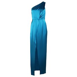 Zac Posen One-Shoulder-Abendkleid aus blauem Triacetat Blau