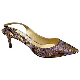 Jimmy Choo Erin 60 Slingback Pumps in Purple Brocade Purple