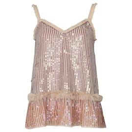 Needle & Thread Sequin Camisole Top in Pink Polyester Pink