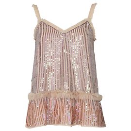 Needle & Thread Top a canotta con paillettes ago e filo in poliestere rosa Rosa