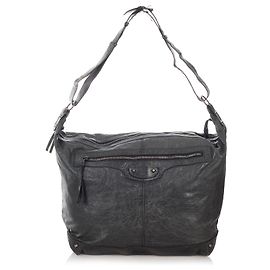 Balenciaga Borsa a tracolla in pelle nera da motocross Day Nero