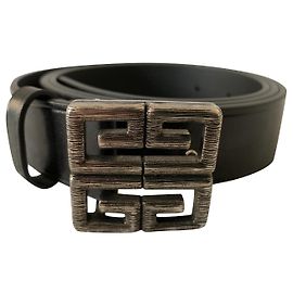 Givenchy 4G logo black leather belt Black