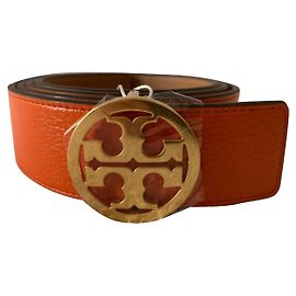 Tory Burch Cinto de Couro Reversível Laranja
