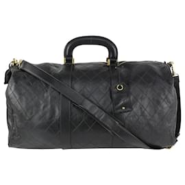 Chanel-Black Quilted Lambskin Boston Duffle with Strap-Other
