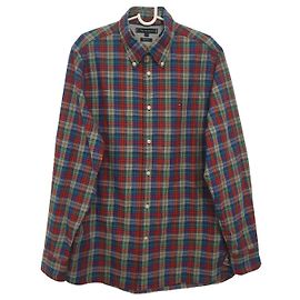 Camisa Tommy Hilfiger de algodón con estampado tartán manga larga M Multicolor