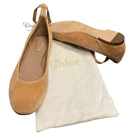 Chloé-Zapatos planos de gamuza Chloe-Beige