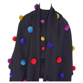 Christian Dior Cape Shawl Outerwear Black Multiple colors