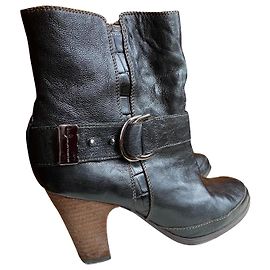 Bottines Adolfo Dominguez en cuir noir 37 Noir