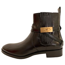 Tory Burch Schwarze Biker-Stiefeletten aus Leder Schwarz