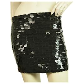Autre Marque-Charlotte Solnicki Black Round Large Sequins Front Elasticated Mini Skirt sz XS-Black