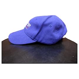 Balenciaga-[Used] BALENCIAGA 505985 310 b5 / Logo embroidery baseball cap Hat / Unisex / L-Blue