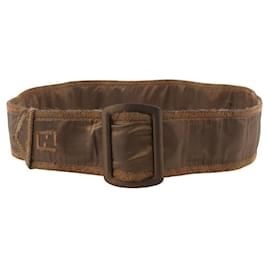 Fendi-Size 42 Brown FF logo Thick Belt 4FF1106-Other