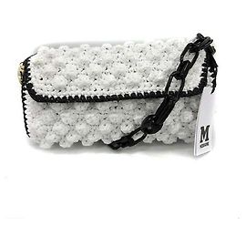 [Usado] M MISSONI One Shoulder Bag Knit Boucle Knit Bag Cadena Blanco Negro Blanco Negro / KH Damas Negro Blanco