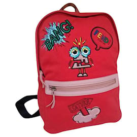 Fendi red backpack with patch Red