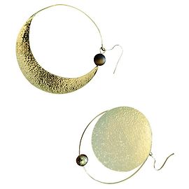 Pendientes Loewe asimétricos: Luna Dorado