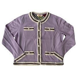 Tory Burch Kendra Merinos Strickjacke Lavendel