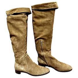 Bottes Sergio Rossi en daim camel Autre