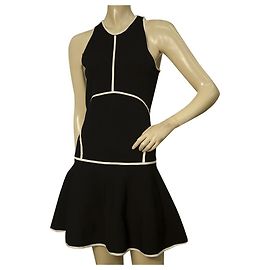 Dsquared2 DSquared DS2 Sleeveless Black Elasticated Fitted Top A-Line Skirt Mini Dress M Black