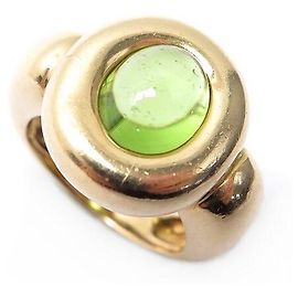 SIZE POIRAY RING 50 Em ouro amarelo 18K E PERIDOT 10ANEL DE OURO AMARELO GR Dourado