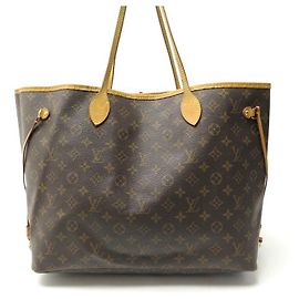 LOUIS VUITTON NEVERFULL GM M HANDBAG40990 MONOGRAM CABAS HAND BAG CANVAS Brown
