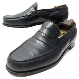 JM Weston-JM WESTON LOAFERS 180 8.5D 42.5 BLACK LEATHER TAPPING SHOES-Black