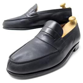 JM Weston-JM WESTON LOAFERS 180 8E 42 LARGE BLACK LEATHER LOAFERS SHOES-Black