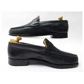 JM Weston-JM WESTON LOAFERS 180 8E 42 LARGE BLACK LEATHER LOAFERS SHOES-Black