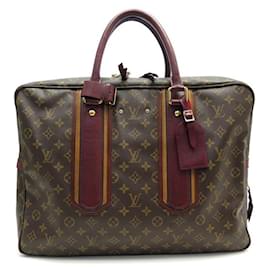 Louis Vuitton-SACOCHE LOUIS VUITTON BEQUIA PORTE DOCUMENT GEANT EN TOILE MONOGRAM BRIEFCASE-Marron