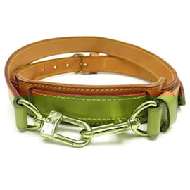 Louis Vuitton-LOUIS VUITTON BANDOULIERE 30MM CUIR PR KEEPALL CROSSBODY STRAP HANDBAG-Caramel
