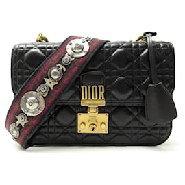 Christian Dior-NEW CHRISTIAN DIOR ADDICT LEATHER CANNAGE BANDOULIERE GUITAR BAG-Black