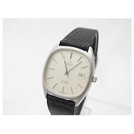 Omega-VINTAGE OMEGA DE VILLE WATCH 39 MM QUARTZ BRUSHED STEEL WATCH-Silvery