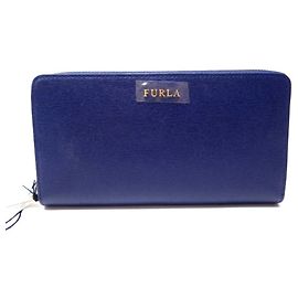 NEUF PORTEFEUILLE FURLA BABYLON EN CUIR BLEU + BOITE COMPAGNON NEW WALLET Bleu
