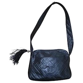 Chanel-Chanel borsa tracolla nera vintage-Nero