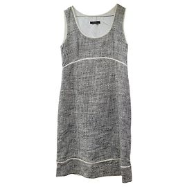 Weekend Max Mara ärmelloses Kleid Weiß Grau